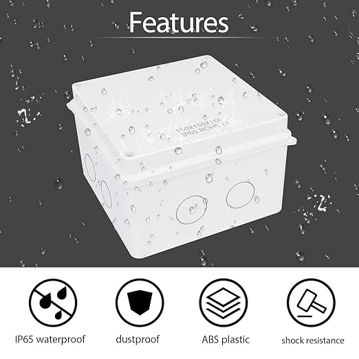 LeMotech Junction Box, Electrical Box IP65 Water Resistant Dustproof ABS Plastic Project Enclosure for Electronics White 5.9X 5.9X 3.9 inch - Image 5
