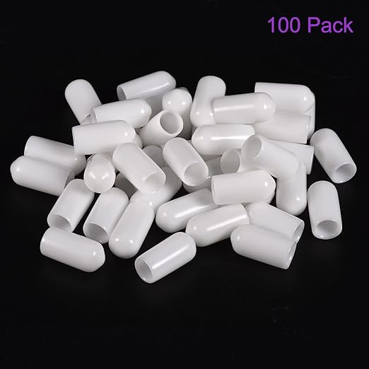 DMiotech 100 Pack 6mm ID White Screw Thread Protectors Rubber End Caps Bolt Covers for Screw Bolt Furniture Pipe - Image 6