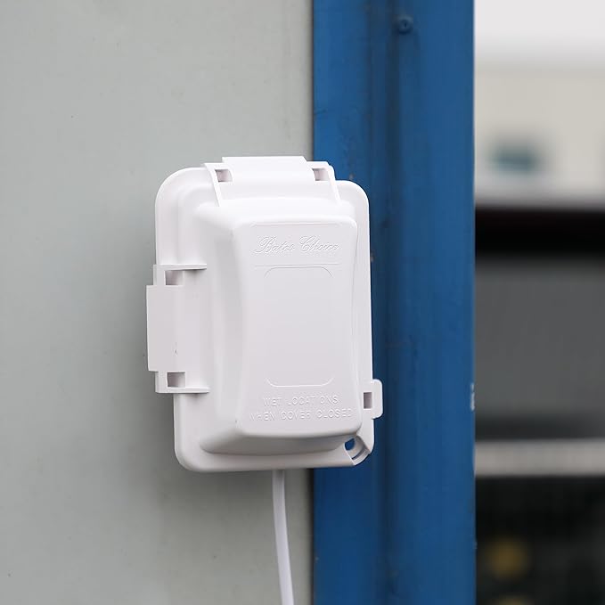 Bates Choice Weatherproof Electrical Outlet Cover, 1-Gang, White Plastic Outdoor Outlet Cover, Plug-In, 120 Volts AC, Compatible with All Devices - Image 9