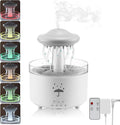 Humidifier for Bedroom, Rotating Umbrella Diffuser with Rain Drop Effect 7-Color LED, 300ML Small Humidifier with Remote & Timer, Funny Rain Humidifiers Gift for Family and Friends (White 1) by GOUTOOL