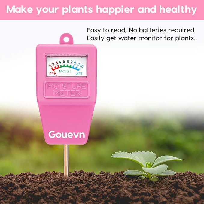 Soil Moisture Meter, Soil Tester Plant Moisture Meter for House Plants, Plant Water Meter Hydrometer Plant Sensor for Indoor Plant Care, No Battery Needed (Pink) - Image 2