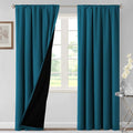H.VERSAILTEX 100% Blackout Curtains for Bedroom Thermal Insulated Curtains & Drapes Blackout Curtains 84 Inches Long Rod Pocket Curtains for Living Room with Black Liner 2 Panels Set, Dark Teal by HVERSAILTEX