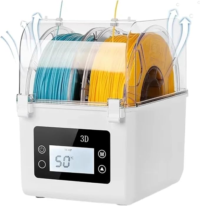 2 Rolls Filament Dehydrator Spool Holder Filaments Dry Box for 1.75mm, 2.85mm ABS PLA PETG TPU FDM Material 3D Printer Compatible with Sovol(EU Plug) by Unknown