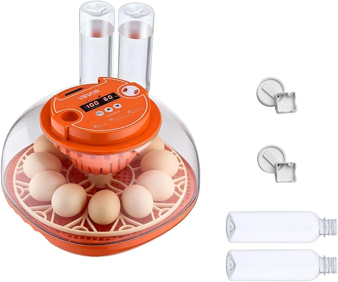 VEVOR 12 Egg Incubator, Automatic Egg Turner with LED Candler, Temperature & Humidity Control, 360° View Clear Window, Poultry Eggs Incubator for Home Farm, Hatching Chicks Ducks Goose Quail - Image 9