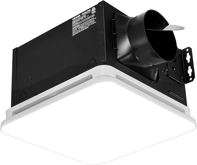 VEVOR Bathroom Exhaust Fan with LED Light, 110 CFM 4000K Bathroom Vent, 1.5 Sones Low-Noise, Premium Motor Ceiling Fan for Laundry Room, Storage Room, Home Ventilation, White - Image 9