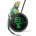PAIZOO LED Digital Reptile Thermometer and Humidity Gauge Hygrometer for Snake Tank Accessories - USB Power Supply - Black by PAIZOO