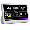 16 in 1 Air Quality Monitor Indoor 7" Display 9 AQI+7 AQI Alerts, CO2 Monitor Air Quality Tester for CO2, TVOC, PM2.5 PM1.0 PM10, HCHO Temperature Humidity AQI & Time Air Quality Meter for Home by YNAK