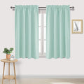 DWCN Blackout Curtains for Living Room Thermal Insulated, Energy Saving & Noise Reducing Bedroom Curtains, Mint Green, W 52x L 45 Inch, Set of 2 Rod Pocket Curtain Panels by DWCN