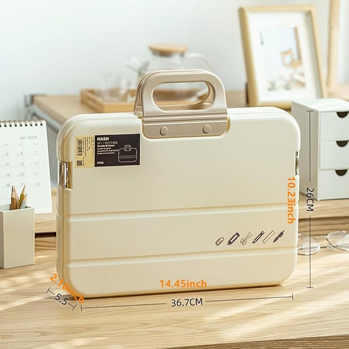 RadefasunC Clear Waterproof Document Storage Box with Snaps PP Files Organizer Cases for A4 Paper Magazines Notebooks School or Office Supplies (Pure White, 1pcs) - Image 2