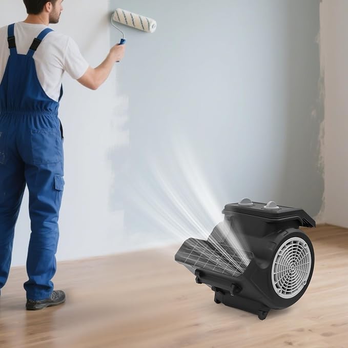 TFCFL Floor Drying Fan, Portable Floor Blower Fan with 3-Speeds & 3 Blowing Angles, For Janitorial, Plumbing, Home, Commercial, Industrial Use (Black) - Image 8