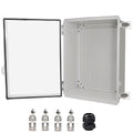 Waterproof Electrical Box, IP67 Junction Box Stainless Steel Latch Hinged Clear Cover Project Enclosure with Wall Bracket 15.7" x 11.8" x 7.1" by YETLEBOX