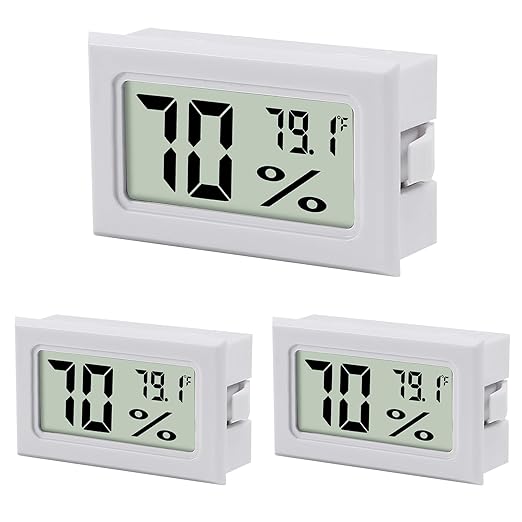 3Pcs Mini Digital Thermometer Hygrometer Electronic Temperature Humidity Gauge Meters Indoor LCD Display Fahrenheit for Greenhouse,Garden,Car Cellar and Office by Unknown