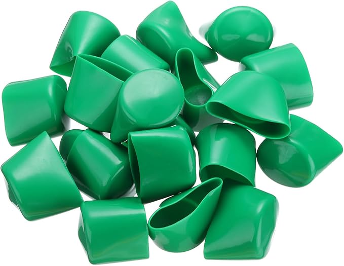 uxcell 20pcs Rubber End Caps 43mm ID Vinyl PVC Round Tube Bolt Cap Cover Screw Thread Protectors Dark Green - Image 4