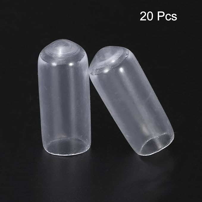 uxcell 20pcs Rubber End Caps 6mm(1/4") ID Vinyl PVC Round Tube Bolt Cap Cover Screw Thread Protectors Clear - Image 2