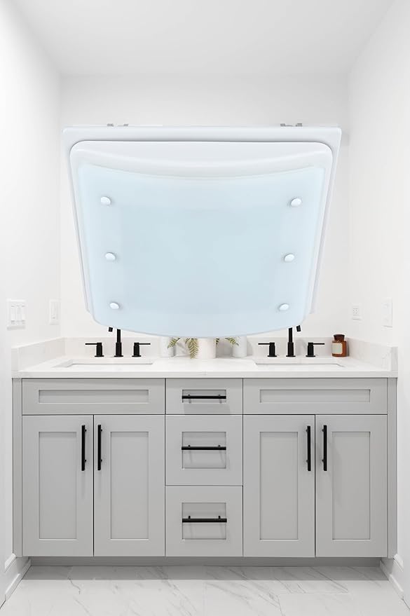Good Housekeeping (90069) Buckingham 100 CFM 2.0 Sones Decorative Bathroom Ventilation Exhaust Fan with Light & Night-Light in Matte White - Image 3