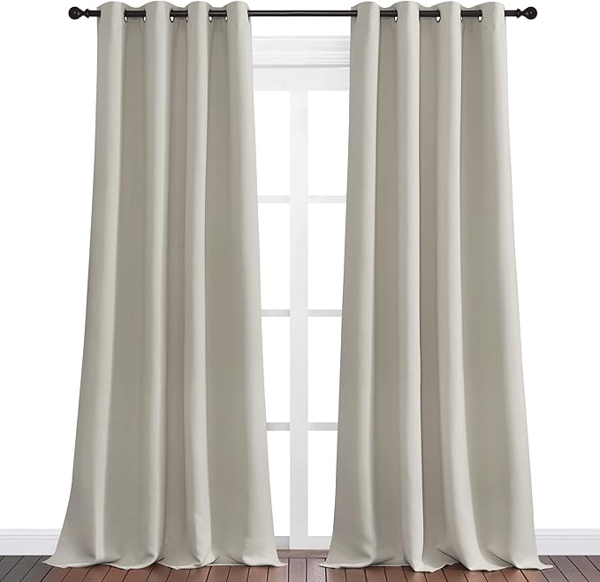 NICETOWN Natural Room Darkening Curtains 102" Long for Boho Farmhouse Home Decoration, 55" Wide, Set of 2, Window Treatment Total Privacy Drape Panels for Bedroom Living Room - Image 2
