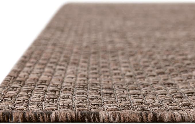 Unique Loom Outdoor Solid Collection Area Rug (2' x 3' 1" Rectangle Light Brown/Ivory) - Image 5