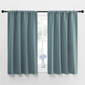 NICETOWN Greyish Blue Blackout Curtains Panels for Window, Thermal Insulated Rod Pocket Blackout Drapes/Draperies for Living Room (2 Panels, W42 x L45 inches) by NICETOWN