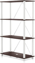 Homes: Inside + Out Apexa Modern 4-Tier Wide Shelving Units, Collectibles Display Shelves, Easy Assembly Standing Shelf, Home Storage Organizer for Living Room, Bedroom, Office, Espresso by HOMESInsideOut