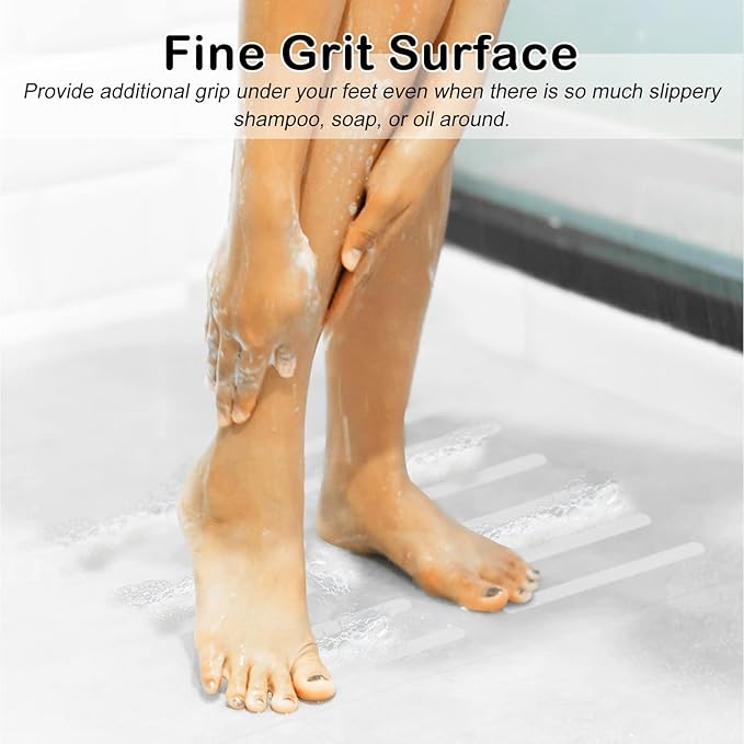 S&X Bathtub Non Slip Stickers,Gritty Textured Slip-Resistant Treads - 3/4 x 11 Inches - 12 of Pack (Clear) - Image 2