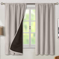 BGment Full Blackout Curtains for Bedroom 63 Inch Length 2 Panels Set, Thermal Insulated Room Darkening Noise Canceling Living Room Curtains with Rod Pocket, Each Panel 42 Inch Wide, Cashmere by BGment