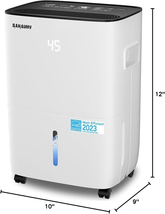 SAHAUHY 120 Pints ENERGY STAR Dehumidifier for Home Bedroom Garage Basement Stockroom and Large Room Spaces up to 6,200 Sq. Ft with Drain Hose and Water Tank - Image 8