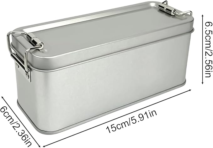 Tin Box - Portable Container Empty Organizer | Metal Tin Box,for Cosmetics Candy Cookie Home Office Travel Jewelry Pen Eraser - Image 5