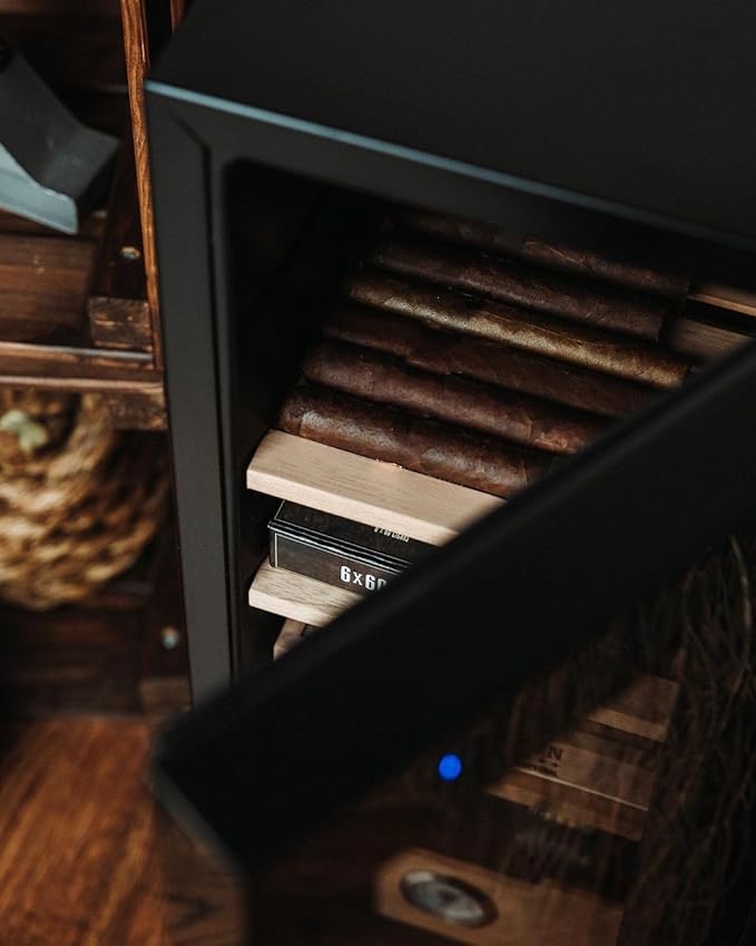 KingChii 33L Electric Cigar Humidors with Temperature Control System, Cigar Cabinet with Spanish Cedar Wood Shelves & Hygrometer, Father's Day Gifts for Men (4 Layers 250 Capacity) - Image 7