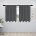 Easy-Going Rod Pocket Blackout Curtains for Bedroom, Room Darkening Window Curtains for Living Room, Thermal Insulated Noise Reduction Solid Window Drapes, 2 Panels(42x36 in, Gray) by Easy-Going