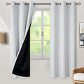 BGment Greyish White 100% Blackout Curtains for Living Room 72 Inch Length 2 Panels, Thermal Insulated Full Light Blocking Energy Save Window Drapes for Nursery Bedroom Darkening, 42 Inch Wide Each by BGment