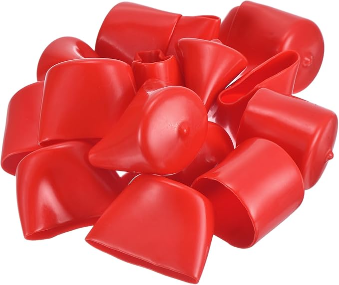 uxcell 20pcs Rubber End Caps 44mm ID Vinyl Round Tube Bolt Cap Cover Thread Protectors Red - Image 4