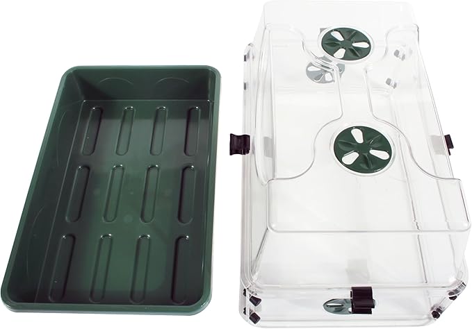 EarlyGrow Medium Seed and Herb Domed Propagator with Vented Side Height Extension and Security Clip Set,Green - Image 3