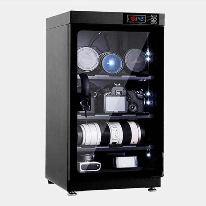 INTBUYING Camera Dry Cabinet 50L Electronic Dry Cabinet for Camera Lens Storage with Lock 4 Layers Intelligent Temperature Humidity LED Screen Noiseless - Image 8