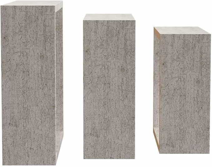 vidaXL Set of 3 Modern Wall Cube Shelves in Concrete Gray Floating Storage Solutions for Living Room Study and Office Shelf Corner Decorative Modular Shelving Organizer Indoor - Image 8