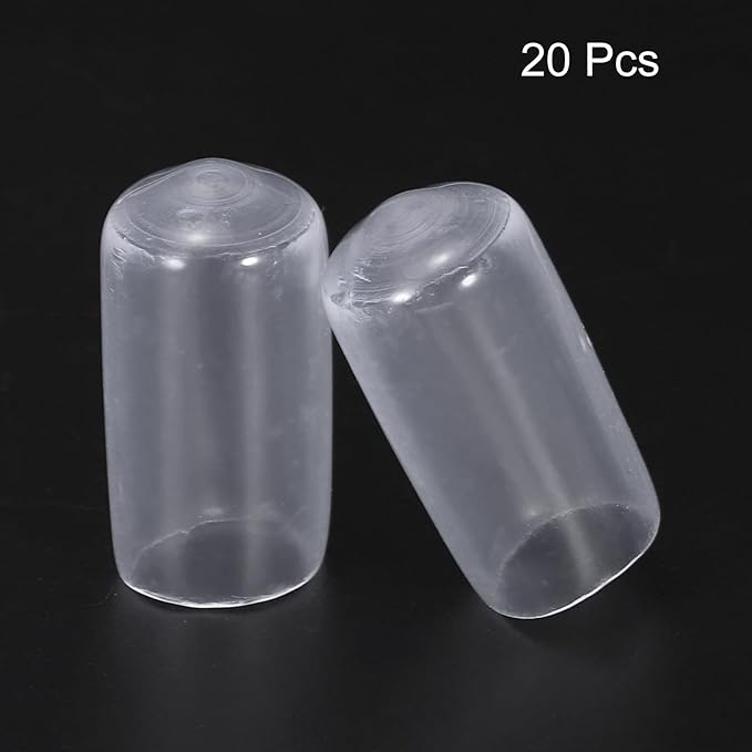 uxcell 20pcs Rubber End Caps 10mm(3/8") ID Vinyl PVC Round Tube Bolt Cap Cover Screw Thread Protectors Clear - Image 2