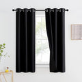 NICETOWN 100% Blackout Curtain for Kitchen, Thermal Insulated & Energy Efficiency Window Drapery with Black Liner, Noise Reducing Short Curtain for Kids Room (Black, 37-inch W by 63-inch L, 1 Panel) by NICETOWN