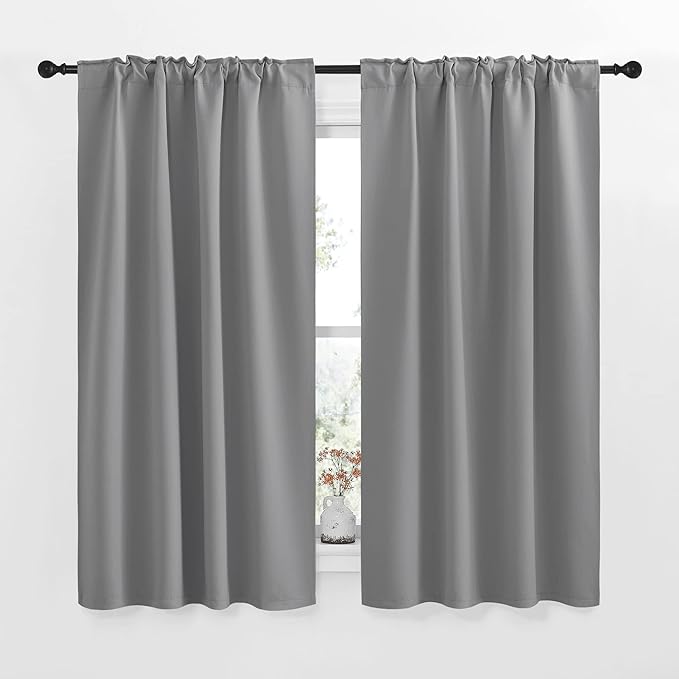 NICETOWN RV Curtains for Camper Windows - (Silver Grey Color) 34x54 Inch, 2 Panels Set, Thermal Insulated Room Darkening Blackout Drapes/Draperies with Rod Pocket & Back Tab for Half Window - Image 2