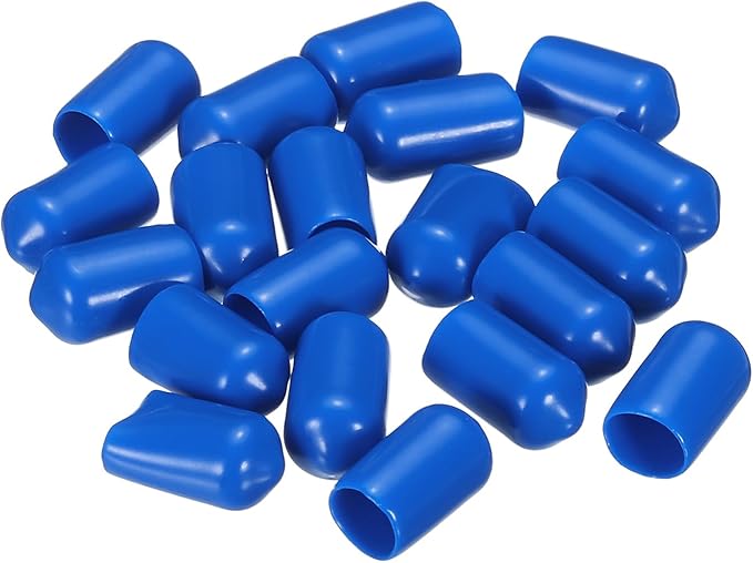 uxcell 20pcs Rubber End Caps 8.5mm ID Vinyl PVC Round Tube Bolt Cap Cover Screw Thread Protectors Blue - Image 4