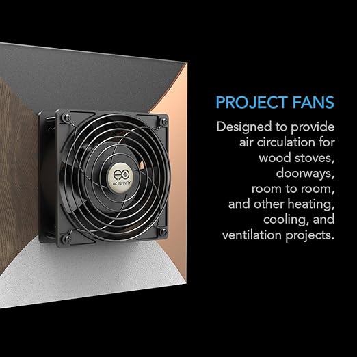 AC Infinity AXIAL S1225D, Dual 120mm Muffin Fan with Speed Controller, UL-Certified for Doorway, Room to Room, Wood Stove, Fireplace, Circulation Projects - Image 2