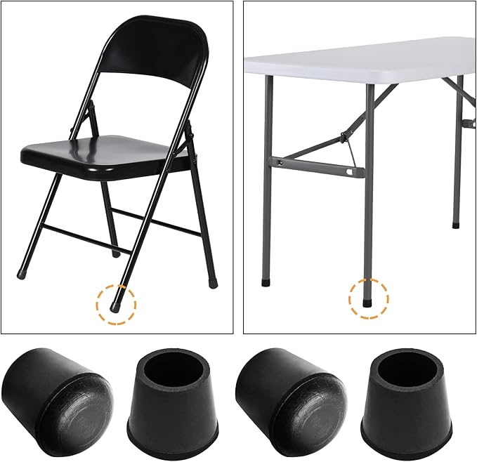 Piutouyar Round PVC Rubber Furniture Covers, 16mm / 5/8 Inches Table Chair Leg Tip Protectors, Non-Slip End Cap for Protect Surfaces, Black(20Pcs) - Image 6