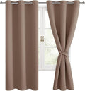 Hiasan Blackout Curtains for Bedroom and Living Room, Light Blocking, Noise Reducing Window Curtain Panels, Tiebacks Included, Set of 2, Grommet Top (Cappuccino, Width 38 Inch x Length 72 Inch) by Hiasan
