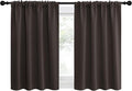 NICETOWN 2 Panels Blackout Curtains, Rod Pocket Thermal Insulated Drapes for Kitchen, Heavy Duty Small Window Treatment for Dorm Room, Studio Apartment, Basement (Toffee Brown, W42 x L30) by NICETOWN