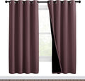 NICETOWN Living Room Completely Shaded Draperies, Privacy Protection & Noise Reducing Ring Top Drapes, Black Lined Insulated Window Treatment Curtain Panels (Dry Rose, 2 Pieces, W46 x L72) by NICETOWN