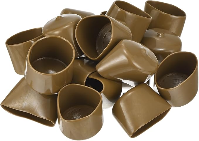uxcell 20pcs Rubber End Caps 37mm ID Vinyl PVC Round Tube Bolt Cap Cover Screw Thread Protectors Light Brown - Image 4