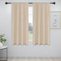 Easy-Going Rod Pocket Blackout Curtains for Bedroom, Room Darkening Window Curtains for Living Room, Thermal Insulated Noise Reduction Solid Window Drapes, 2 Panels(34x63 in, Beige) by Easy-Going