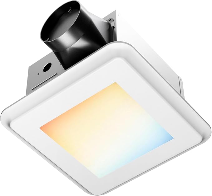 Amico Bathroom Exhaust Fan with Light, 110 CFM, 1.0 Sones, 5CCT, 1000LM, Easy Install, Ceiling Mount Bathroom Fan, Adjustable Bath Exhaust Vent with light, ETL & FCC Certified by Amico