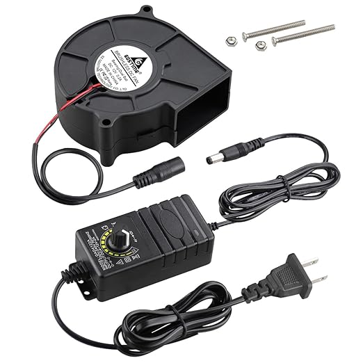GDSTIME 75mm x 30mm Blower Fan 12V with Variable Speed Controller 110V to 240V AC Powered for 3D Printer Cooling - Image 6