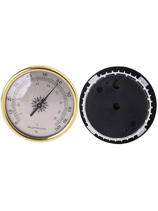 72mm Round Analog Hygrometer Gold Humidity Meter Gauge No Battery Needed Humidity Monitor for Home Office Room Indoor Use - Image 3