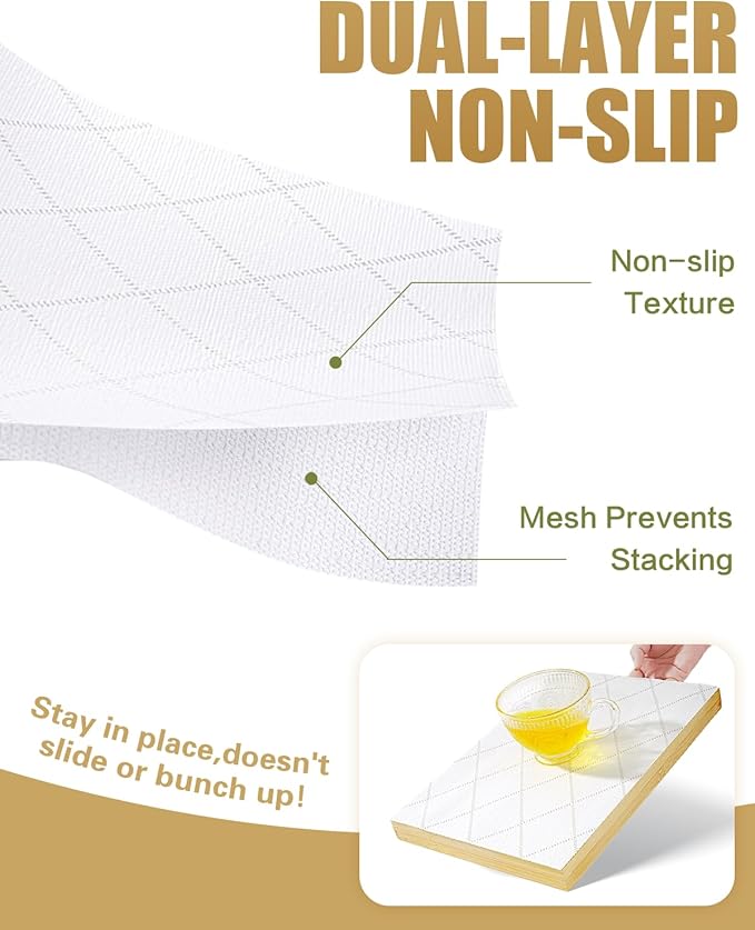 Shelf Liners for Kitchen Cabinets Non-Adhesive, Non-Slip Thickened Shelf Paper Waterproof Washable for Drawer Dresser Pantry Shelve Bathroom Protector Liner - Image 2