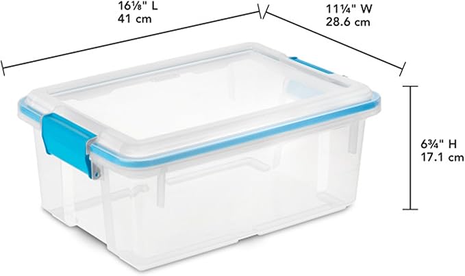 Sterilite 6-Pack Gasket Box, Weather-Resistant Storage Bins with Latching Lids, 12 Quart - Heavy-Duty Organizing Containers for Closet, Bathroom, and Office - Image 2